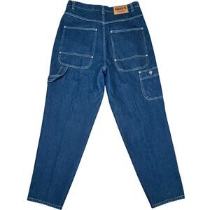 Y2K Baggy Skater Jeans Carpenter Denim Pants Big Pockets Blue 90s Boxx 34x32